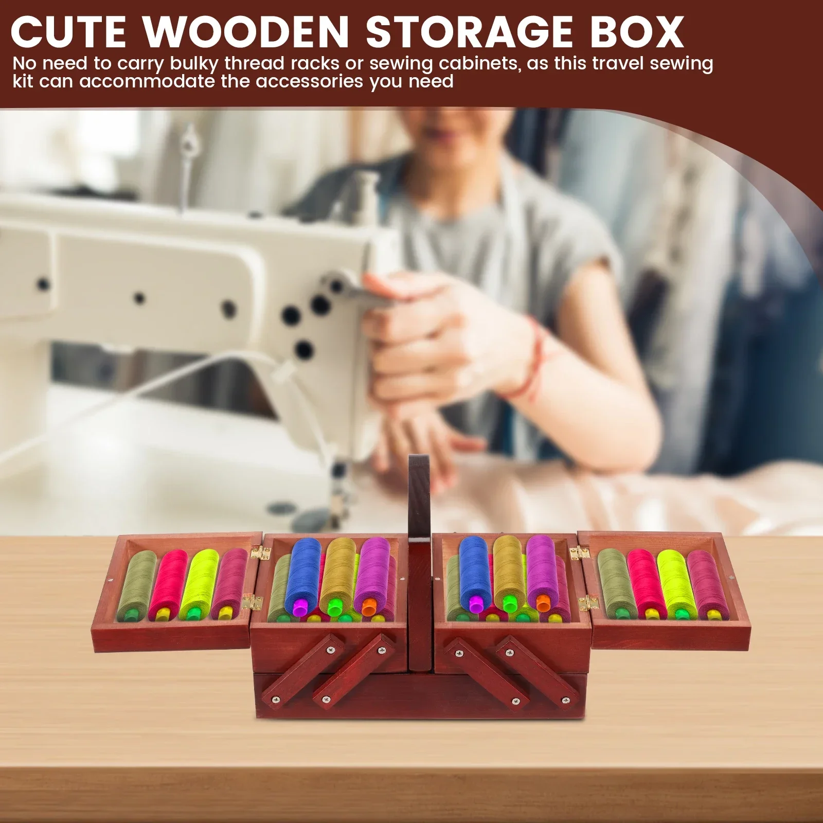 Expandable Sewing Thread Box W - Reel Case recension och pris